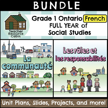 Preview of Grade 1 Ontario FRENCH Social Studies Mega Bundle (FULL YEAR)