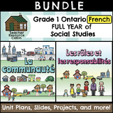 Grade 1 Ontario FRENCH Social Studies Mega Bundle (FULL YEAR)