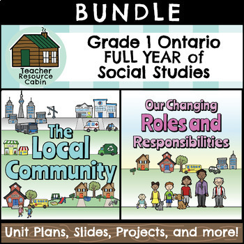 Preview of MEGA BUNDLE: Grade 1 Ontario Social Studies Full Units