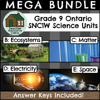 Preview of MEGA BUNDLE: Grade 9 Ontario Science SNC1W - Full Year (Workbooks/Slides)