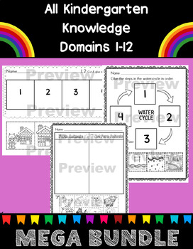 Preview of MEGA BUNDLE Kindergarten Knowledge All Domains 1-12 Pairs with CKLA