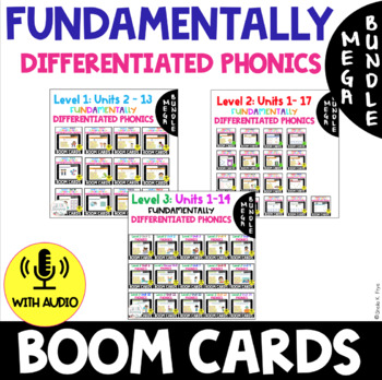 Preview of MEGA BUNDLE Level 1 Level 2 Level 3 BOOM CARDS™ Science of Reading | Fun Phonics