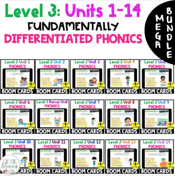 Preview of MEGA BUNDLE | Level 3 Units 1 - 14 | Digital BOOM CARDS | Science of Reading