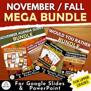Preview of MEGA BUNDLE: November / Fall Activities for Middle School / High School