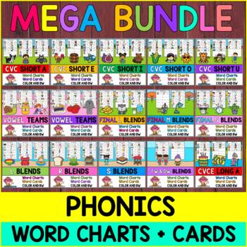 Preview of MEGA BUNDLE: Phonics Posters | Word Lists | Flashcards