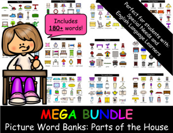 Preview of MEGA BUNDLE: Picture Word Banks: Parts of the House