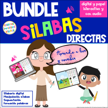 Preview of MEGA BUNDLE SILABAS DIRECTAS DIGITAL INTERACTIVO AUDIO PAPEL SPANISH SYLLABLES