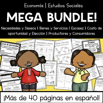 Preview of MEGA BUNDLE Social Studies Economics Unit Spanish - Estudios Sociales Español