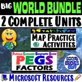World Geography PEGS Factors and Map Practice Activities |