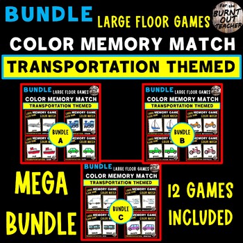 Preview of MEGA BUNDLE TRANSPORTATION LARGE MEMORY MATCH FLOOR GAME COLOR MATCHING COLORS
