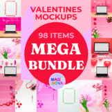 MEGA BUNDLE - Valentines Day Digital Mockups | Laptop Desk