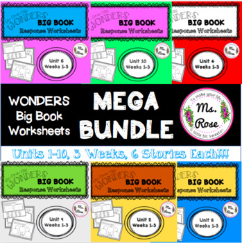 Preview of MEGA BUNDLE! Wonders KG Big Book Worksheets UNITS 1-10