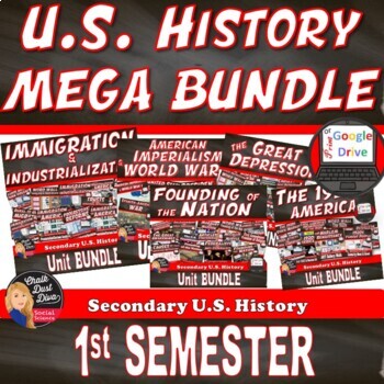 Preview of MEGA BUNDLE for U.S. History | 1st Semester Units 1-5 |SAVE $ | Print & Digital