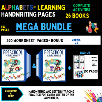 Preview of MEGA Bundle - Alphabet Learning - 26 Mastery Books for the letter 'A-Z' + BONUS