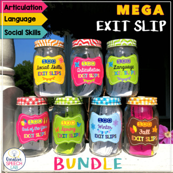 Preview of MEGA Bundle of 700 Exit Slips for Articulation, Language & Social Skills