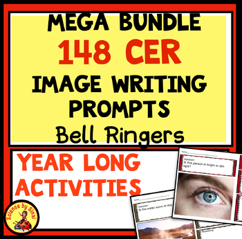 Preview of 148 CER SCIENCE Image Writing Prompt Bellringers For the Year plus TEMPLATES