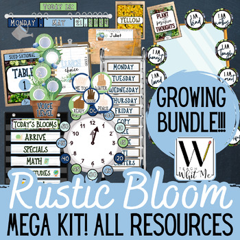 Preview of MEGA CLASSROOM DECOR KIT | Rustic Bloom Succulent Garden | Growing Bundle