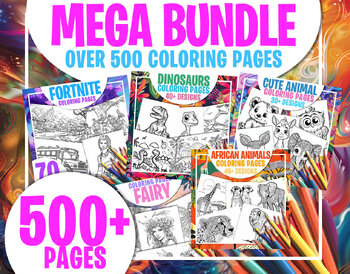 Preview of MEGA COLORING BUNDLE - Over 500 Coloring Pages For Everyone! -Zentangle