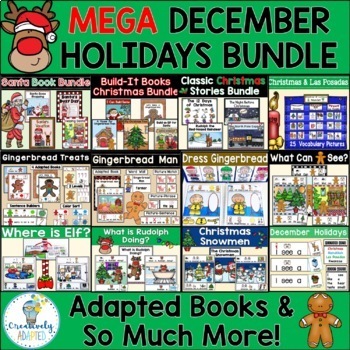 Preview of MEGA Christmas and Gingerbread Adapted Book Bundle