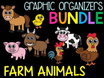 Preview of MEGA DEAL BUNDLE : 18 Farm Animals Graphic Organizer Sets