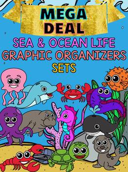 Preview of MEGA DEAL BUNDLE : 26 Ocean Sea Animals Graphic Organizer Sets