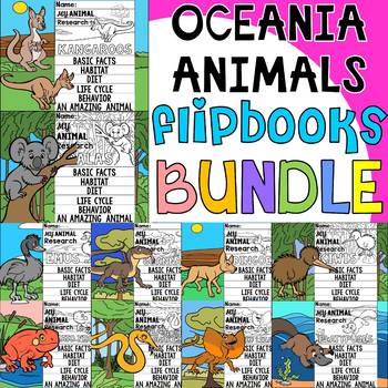 Preview of MEGA DEAL BUNDLE : 25 Oceania Animal Flip Books: Australia, New Zealand, Etc.