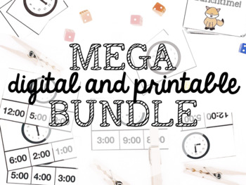 Preview of MEGA Digital and Printable BUNDLE for Time to the Hour and Half Hour