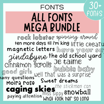 Preview of MEGA FONT BUNDLE | Teacher & School Fonts
