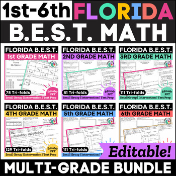Preview of MEGA Florida B.E.S.T. Math Review Bundle: 1st-6th Grade Intervention & Test Prep