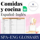 MEGA GLOSARIO: COMIDAS Y COCINA Editable Spanish English F