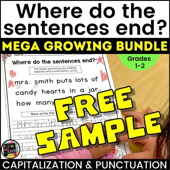 Preview of Writing Capitalization and Punctuation Practice FREE YEARLONG SAMPLER