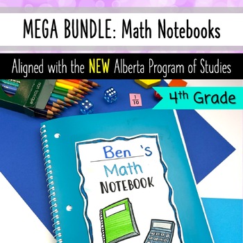 Preview of Alberta Grade 4 Math Bundle: Interactive Math Notebooks - All 13 Units Included
