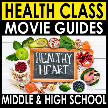 Preview of MEGA Health Class 20 Movie Guide Bundle + Answers Included - Sub Plans (30% OFF)