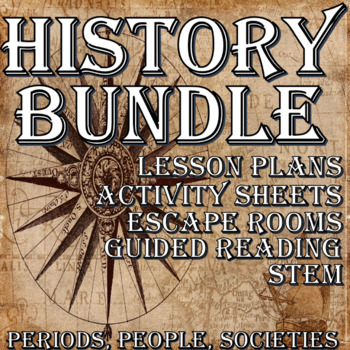 Preview of MEGA History Bundle, Unit Plans, Activities, Resources, Escape Rooms, STEM