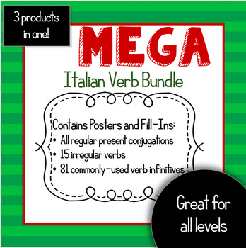 Preview of MEGA Italian Verb Bundle - present, irregular, regular, infinitives