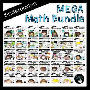 Preview of Kindergarten Mega Math Bundle (Standards-Aligned)