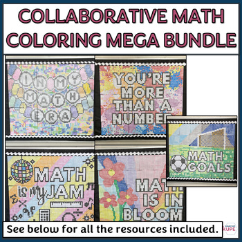 Preview of MEGA Math Collaborative Coloring Bundle | Editable