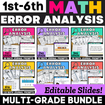 Preview of MEGA Math Error Analysis Bundle | Math Talk | Math Centers | Math Warm Ups