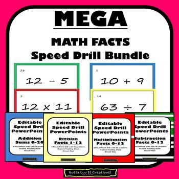 Preview of Multiplication Facts Fluency Bundle of Editable Timed PowerPoints Math Facts