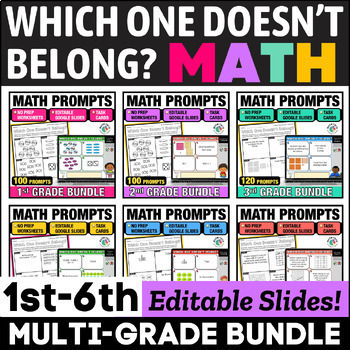 Preview of MEGA Math Prompt Bundle: 1st-6th Grade Morning Work, Test Prep, Spiral Review