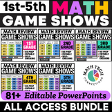 MEGA Math Review PowerPoint Game Show Bundle, Test Prep & 