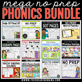 Preview of MEGA No Prep Phonics Bundle