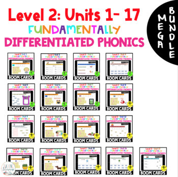 Preview of MEGA PHONICS BUNDLE | Level 2 | Units 1 - 17 | BOOM CARDS | Science of Reading