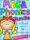 MEGA Phonics Worksheet Bundle -  Pre-K Kindergarten 