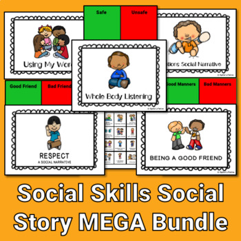 Preview of MEGA Social Skills Social Story and Activity Bundle