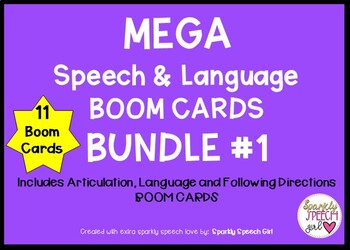 Preview of MEGA Speech and Language BOOM CARDS BUNDLE #1