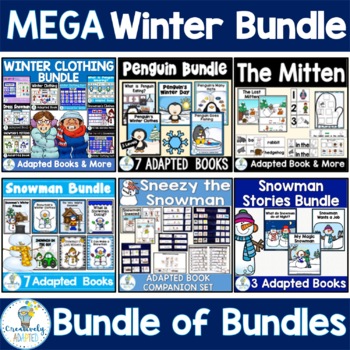 Preview of MEGA Winter Themes Bundle Snowmen Penguins Clothing