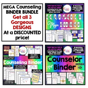 Preview of MEGA bundle Counseling note-taking forms, logs, counselor binders 3 DESIGNS