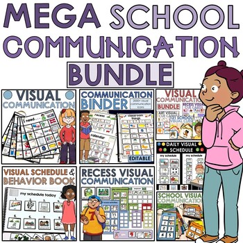 Preview of MEGA school based visual communication aids and supports. AAC autism and ESL ELL