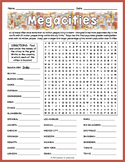 MEGACITIES Word Search Puzzle Worksheet Activity